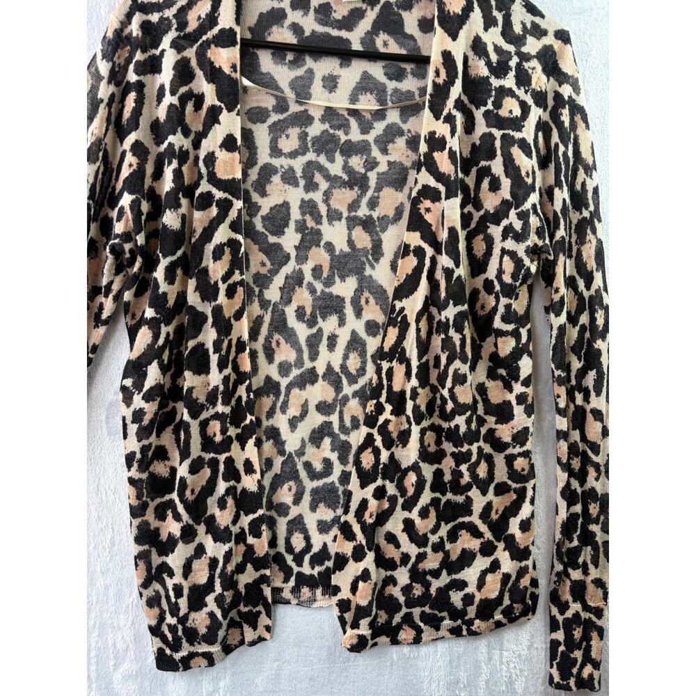 Loft Leopard Print Semi-Sheer Open Front Cardigan… - image 5